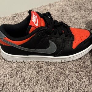 Nike Kids Black, Orange, and Gray Sneakers